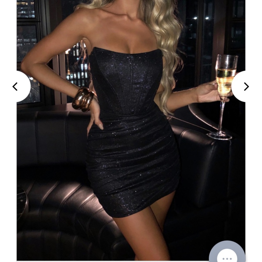 Black sparkle mini dress
